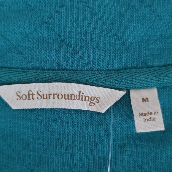 Soft Surroundings Zalamaya Top Green Embroidered Tunic Boho Size M NWT - Picture 6 of 12